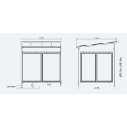 Abri vélos classique bicolore MILAN - style moderne et toiture coupe-vent_1