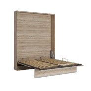 Armoire lit escamotable BERMUDES - Chêne - 160x200 cm avec sommier à lattes et ouverture assistée_1