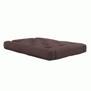 Canapé futon convertible HIPPO SOFA - couleur marron - matelas épais 140x200 cm_1