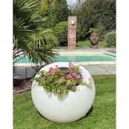 Pot de fleurs rond sphérique lumineux XXL Dolce Vita 300L - polyéthylène rotomoulé, design original, fabrication française_1