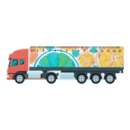 Règle flexible en plastique 15 cm - Forme de camion - Personnalisable en quadri_1