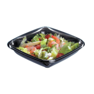 Assiette 750 cc avec couvercle transparent Crudipack 19x19x5,7cm - par 70 - hermétique et idéal pour repas à emporter_1