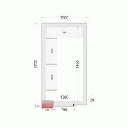 Chambre froide négative CRNF1527 Blanc 1500 x 2700 x 2200 mm TEFCOLD_1
