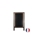 Chevalet stop trottoir en bois avec éclairage LED - 127 x 75 cm - Référence : LSTF38CHO+LED_1