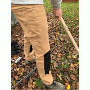 Pantalon coton bio FOREST - Beige avec genouillères en cordura - Référence 950600 - Taille 40_1