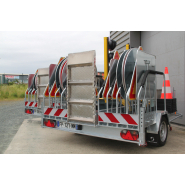 Remorque porte-feux - Sodimar - pour panneaux et feux temporaires avec coffre et béquilles_1