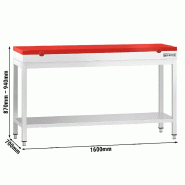 Table inox de découpe avec plan rouge - Profondeur 700 mm | Ggm - 1600_1