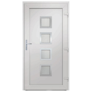 Vidaxl porte d'entrée blanc 98x208 cm pvc 3187846_1