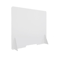 Vitre de Protection Plexiglass 4mm Transparent GM H 95 x L 80 cm + 2 Pieds - Réf : 490708 - Ouverture « passe-documents »_1