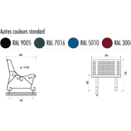 Banquette Santiago en tôle perforée 15/10e - longueur 80 cm - conforme à la réglementation anti pince-doigt_1
