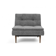 Fauteuil design Dublexo Styletto convertible lit 90x115 cm - Pieds chêne foncé - Tissu Twist Charcoal_1