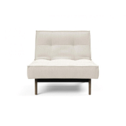Fauteuil convertible Innovation Living Splitback Eik - Lit 90x115 cm - Pieds chêne noyer - Tissu bouclé Off White_1