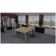 Bureau open space - Partage - Kollori - Bench 2 personnes avec plateau mélaminé et piétement métal en A_1