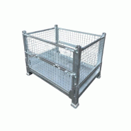 Rack de stockage - Panier grillagé pliable en acier galvanisé - 122 cm x 90 cm - Charge max 1200 kg_1
