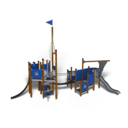 Structure multi-jeux 3 à 12 ans - UniPlay Agir 8071072 - Poteaux bois et panneaux HPL - Hags_1