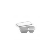Barquette biodégradable en bagasse 2 compartiments - Naturesse - 1000 ml - Longueur : 22,9 cm - Réf : NN03060034_1