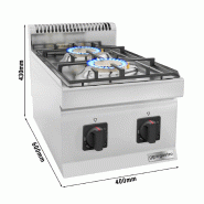 Cuisinière à gaz - 10 kW - 2 brûleurs  - Mario 700 | GGM -GHK400-E_1
