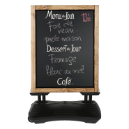 Panneau Ardoise 59x78 cm - Cadre Bois, Base Lestable, Noir - Réf : 215331NR_1