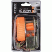 Sangle d'arrimage à cliquet PEREL - 1,5 m x 25 mm - 500 kg max - Acier Q235 et PES - Réf. 929017_1