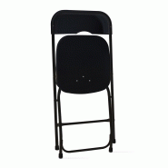 Lot de 2 chaises pliantes noires de réception - structure en acier époxy - assise en PEHD - usage intérieur/extérieur_1