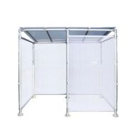 Abri fumeur ECO - Structure aluminium anodisé - Panneaux polycarbonate anti-UV - Dimensions 2459x2011x2375 mm_1
