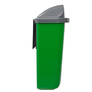 Corbeille en polypropylène 50 L - ouverture réduite 100 mm - fixation murale ou sur poteau_1