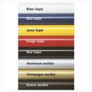 Poteau de signalisation en aluminium - Gamme STRAP - sangle étirable de 3m sur socle fixe - Direct Signalétique_1