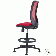 Tabouret avec dossier résille ELLY - Réglable hauteur, Rouge_1