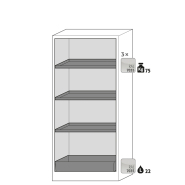 Armoire de sécurité Q-CLASSIC-90 - Modèle Q90.195.090 - Réf 30041-041-33624 - Testée NF EN 14470-1_1