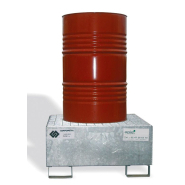 Bac de rétention pour fûts de 200 L - acier galvanisé - stockage de liquides inflammables et non corrosifs - fabrication française_1