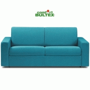 Canapé convertible express Crépuscule - Matelas 140 cm Comfort Bultex® - Tissu tweed turquoise hydrofuge - Fabrication italienne_1