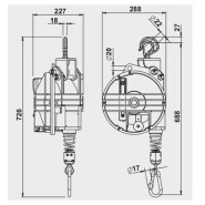 Équilibreur enrouleur 9431-9433 - câble inox - capacité 15 à 60 kg - course 2500 mm_1