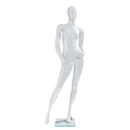 Mannequin femme modulable blanc laqué sans tête déhanché - polypropylène résistant aux fissurations_1