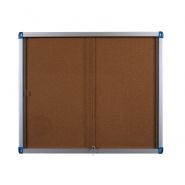 Vitrine d'affichage d'intérieur à portes coulissantes Leaf - VANERUM - Certifiée NF - Verre sécurit et fond magnétique_1