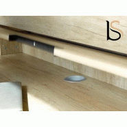 Banque d'accueil lumineuse avec étagère- Ofitres - 157, Droite, Beige brillant_2