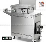 Plancha avec couvercle inox basculant et accessoires inclus