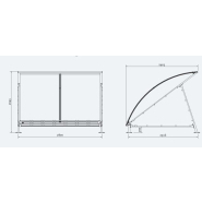 Abri-vélos Demi-Lune - robuste et élégant pour le rangement des deux-roues, avec bardages latéraux et range-vélos intégré_1