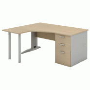 Bureau d'angle compact sur caisson porteur avec goulotte passe-câbles So Enix_1