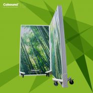 Cloison insonorisante mobile Carma - Haute performance acoustique - 2 hauteurs - Acier et mousse de mélamine_1