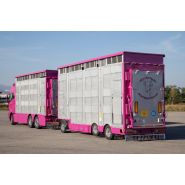 Remorque pour transport de bovins, porcs et ovins avec système d'abreuvage automatique