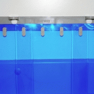 Rideau à lanières pvc standard bleu transparent