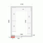 Chambre froide négative CRNF2130 Blanc 2100 x 3000 x 2200 mm TEFCOLD_1