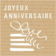 Etiquette cadeau adhésive Joyeux Anniversaire 35x35mm coloris assortis - par 500_1