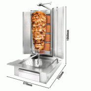 Grill Döner kebab gaz 4 brûleurs max 60 kg avec tôle de protection - moteur en bas_1