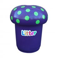 Poubelle ludique champignon extérieure - 90L - plastique recyclable en polyéthylène - résistante aux UV et personnalisable_2