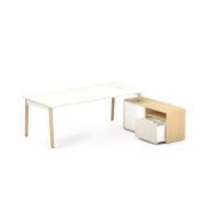 Bureau de direction ROBIN - contemporain avec rangements en hêtre massif - fabriqué en France, PEFC, antibactérien_1