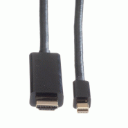ROLINE Câble Mini DisplayPort, Mini DP - UHDTV, M/M, noir, 1 m_1
