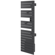 Sèche-serviettes connecté Nefertiti avec soufflerie mât à gauche 1500W graphite - Atlantic - 850066_1