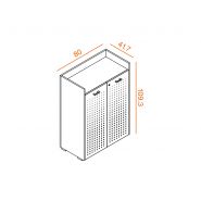 Armoire mi-haute - portes battantes en métal micro-perforé NAVI - L80 x H109 cm_1