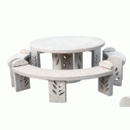 Table de pique-nique tradi / béton / ronde_1